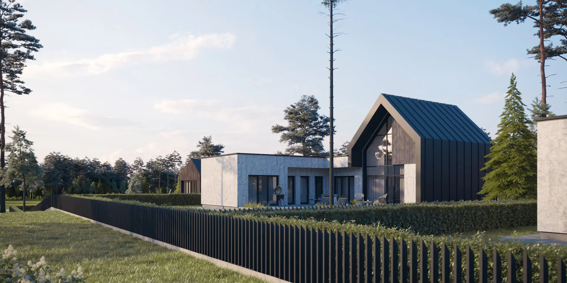 Namo projektas su mansarda 155 m²: 3 Miegamieji, Darbo kambarys, 2 Vonios, Atvira virtuvė, Garažas