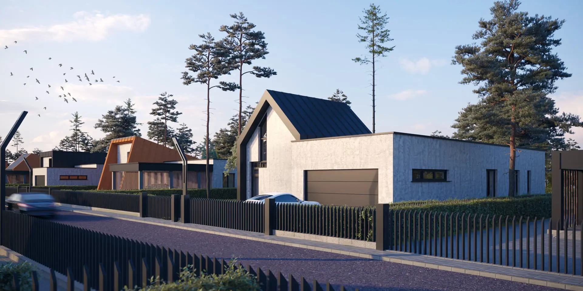 Namo projektas su mansarda 155 m²: 3 Miegamieji, Darbo kambarys, 2 Vonios, Atvira virtuvė, Garažas