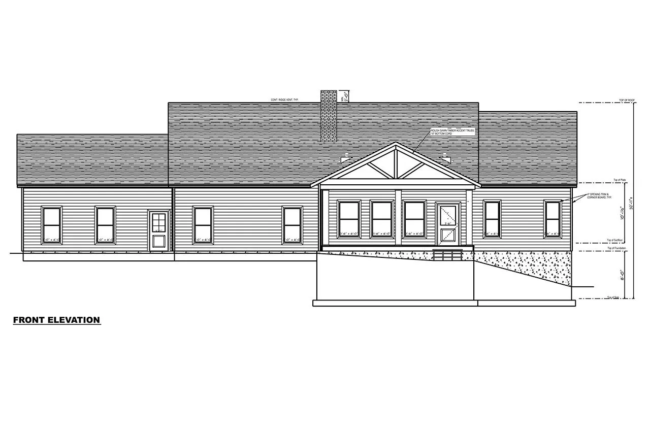 Vieno aukšto namo projektas + rūsiu 555 m²: 3 Miegamieji, Darbo kambarys, 4 Vonios, Garažas