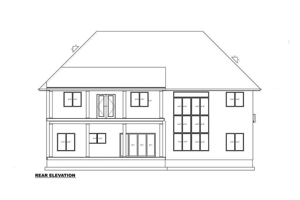 Dviejų aukštų namo projektas 553 m²: 5 Miegamieji, Darbo kambarys, 5 Vonios, Atvira virtuvė, Garažas
