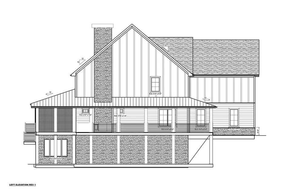 Dviejų aukštų namo projektas + rūsiu 665 m²: 4 Miegamieji, Darbo kambarys, 7 Vonios, Atvira virtuvė, Garažas