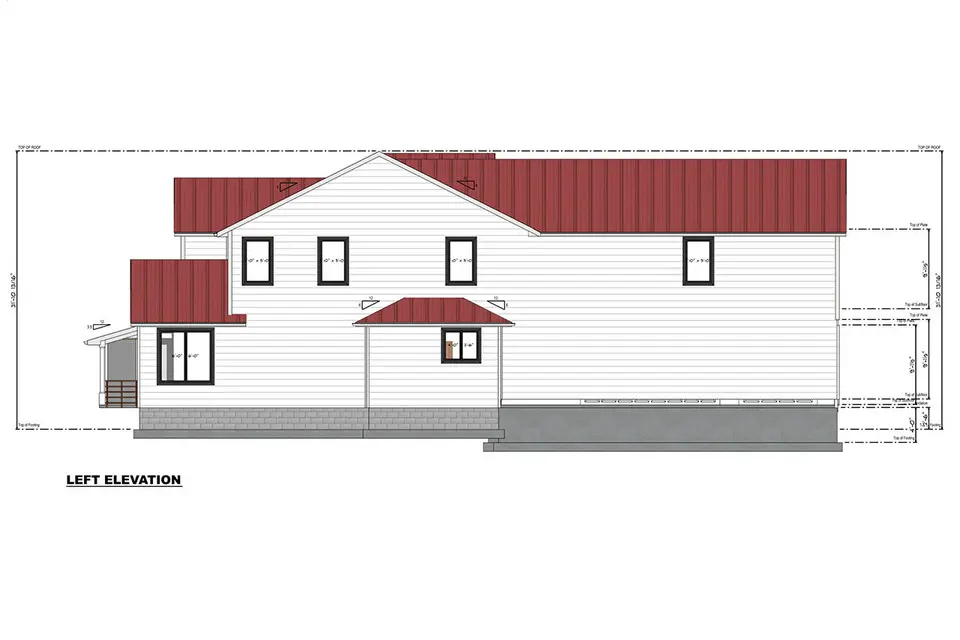 Dviejų aukštų namo projektas 543 m²: 4 Miegamieji, Darbo kambarys, 4 Vonios, Atvira virtuvė, Garažas