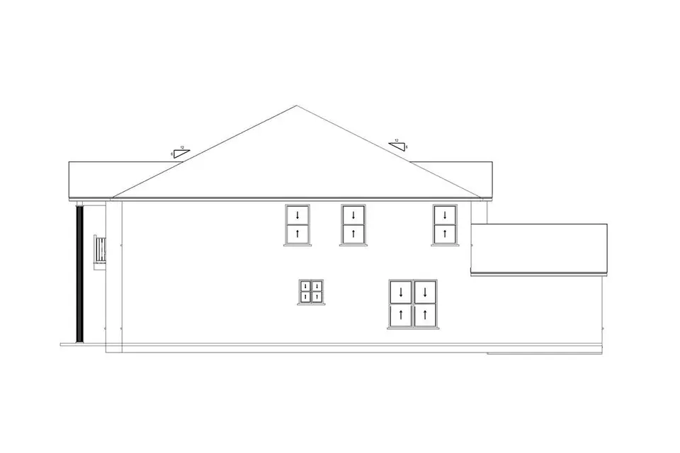 Dviejų aukštų namo projektas 490 m²: 4 Miegamieji, Darbo kambarys, 4 Vonios, Atvira virtuvė, Garažas