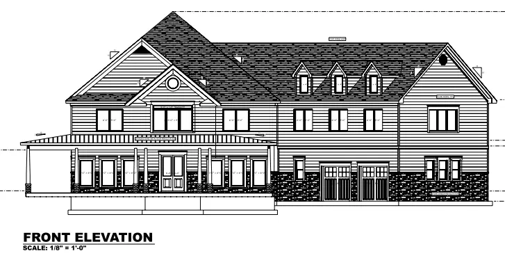 Dviejų aukštų namo projektas 1092 m²: 4 Miegamieji, 5 Vonios, Atvira virtuvė, Garažas