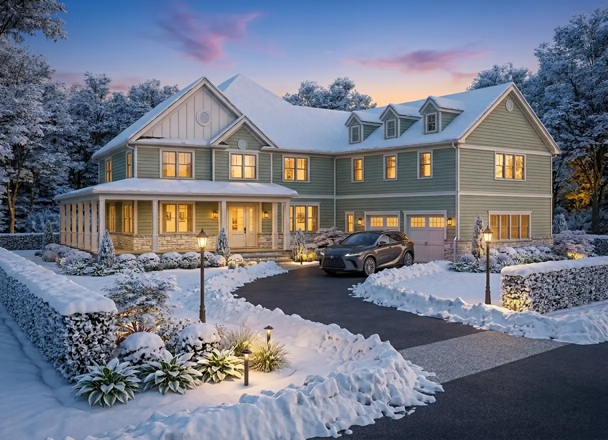 Dviejų aukštų namo projektas 1092 m²: 4 Miegamieji, 5 Vonios, Atvira virtuvė, Garažas