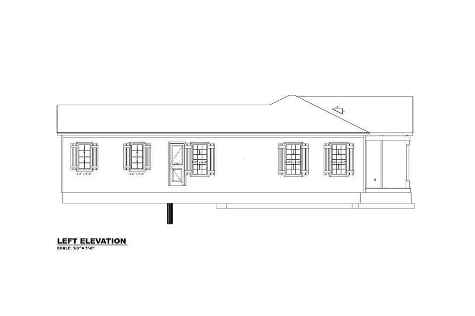 Vieno aukšto namo projektas 238 m²: 3 Miegamieji, 3 Vonios, Atvira virtuvė, be Garažo