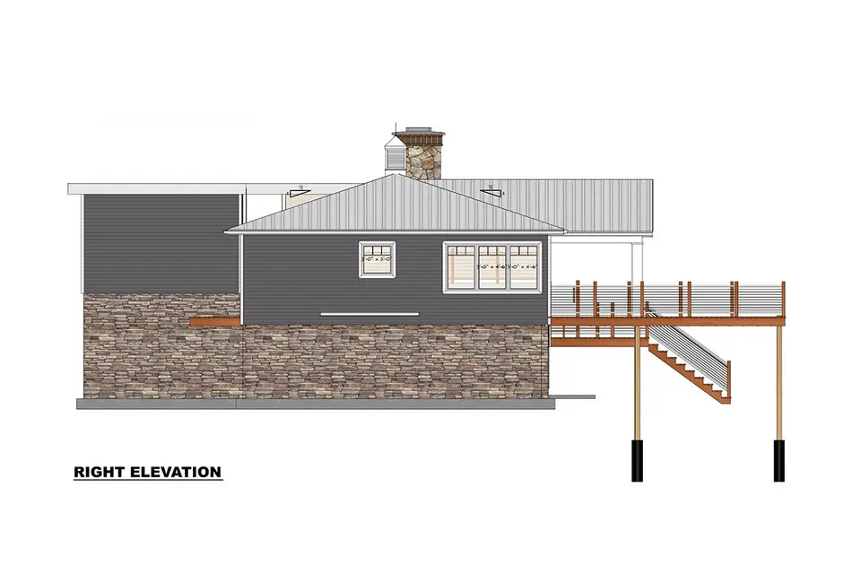 Vieno aukšto namo projektas + rūsiu 204 m²: 3 Miegamieji, 3 Vonios, Atvira virtuvė, be Garažo