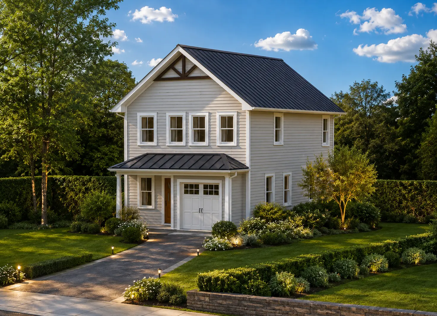 Dviejų aukštų namo projektas 178 m²: 4 Miegamieji, 3 Vonios, Garažas