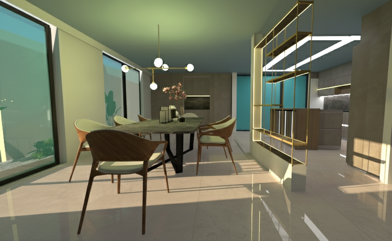 Dviejų aukštų namo projektas 283 m²: 3 Miegamieji, Darbo kambarys, 3 Vonios, Atvira virtuvė, be Garažo