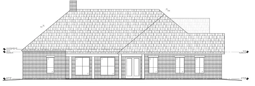 Vieno aukšto namo projektas 242 m²: 4 Miegamieji, Darbo kambarys, 3 Vonios, Atvira virtuvė, be Garažo