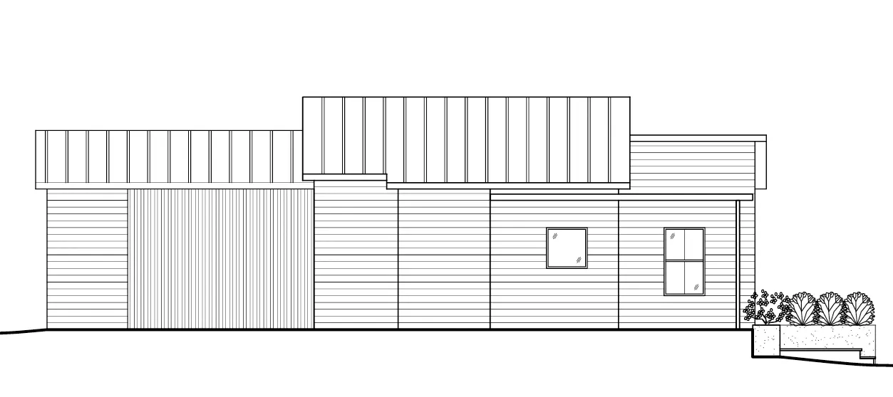 Vieno aukšto namo projektas 120 m²: 2 Miegamieji, 2 Vonios, Atvira virtuvė, be Garažo