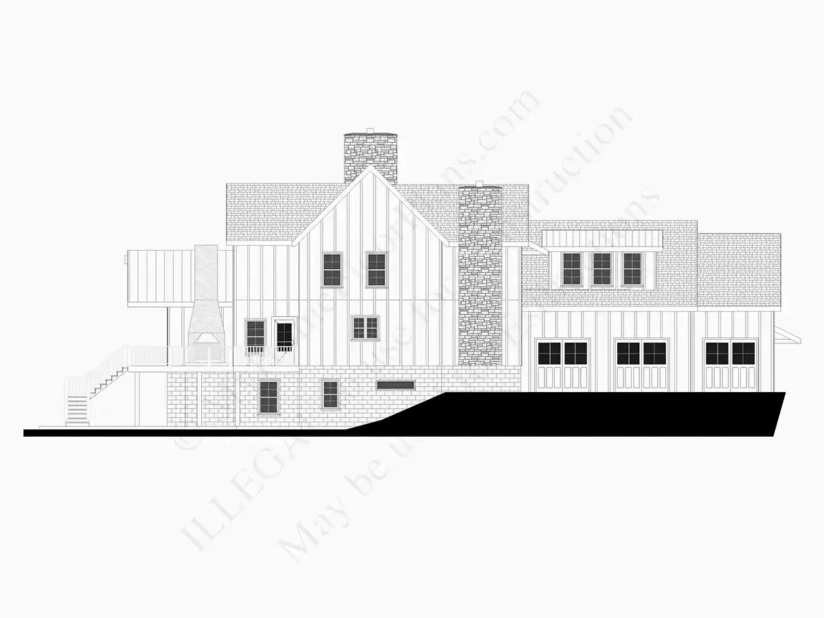 Dviejų aukštų namo projektas + rūsiu 466 m²: 5 Miegamieji, 6 Vonios, Atvira virtuvė, Garažas
