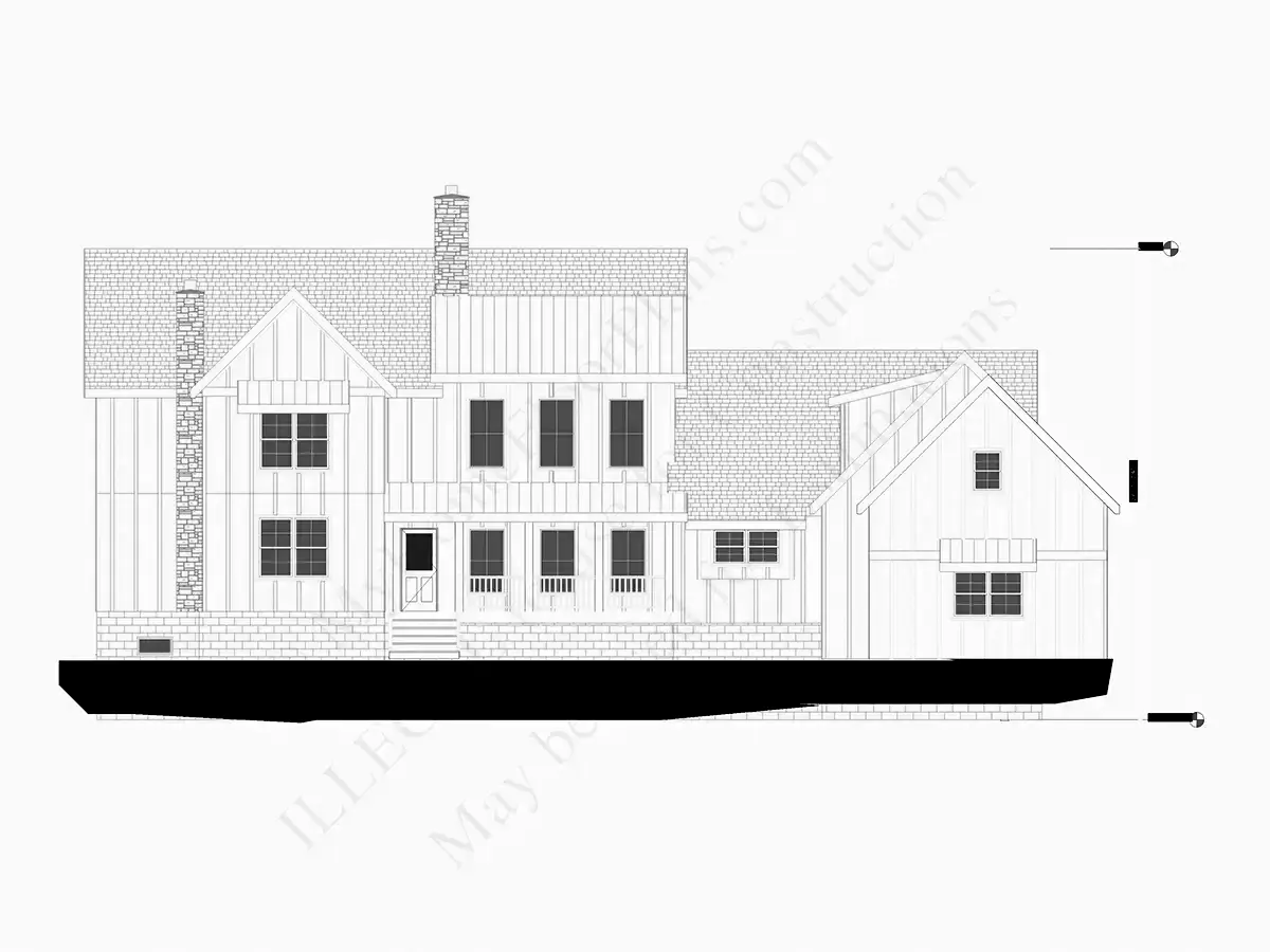 Dviejų aukštų namo projektas + rūsiu 466 m²: 5 Miegamieji, 6 Vonios, Atvira virtuvė, Garažas