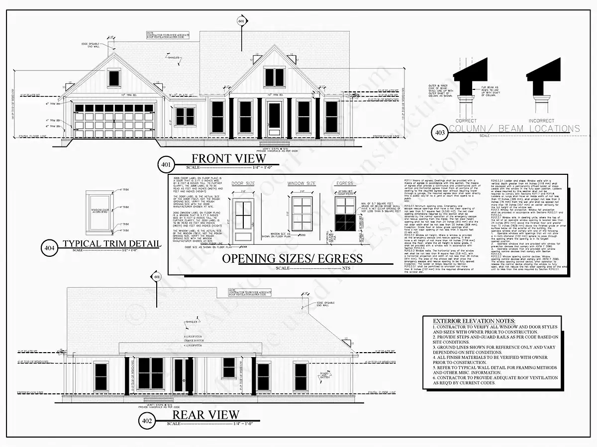 Vieno aukšto namo projektas 42 m²: 3 Miegamieji, 2 Vonios, Atvira virtuvė, Garažas