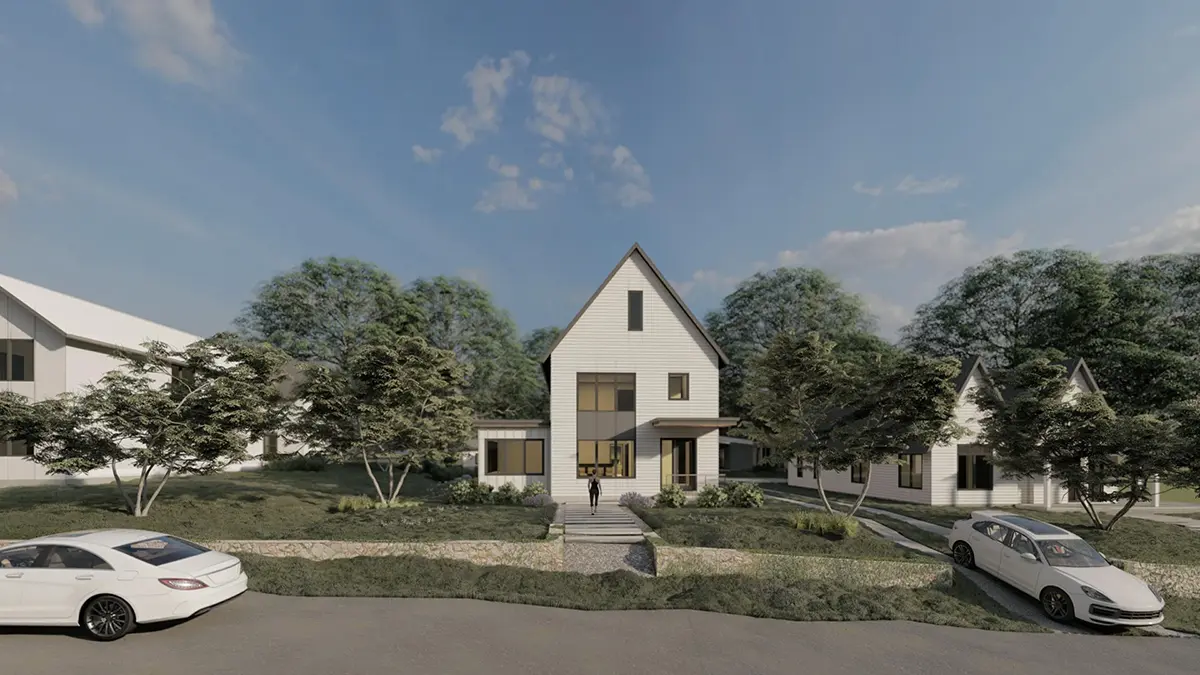 Dviejų aukštų namo projektas 299 m²: 4 Miegamieji, Darbo kambarys, 4 Vonios, Atvira virtuvė, be Garažo