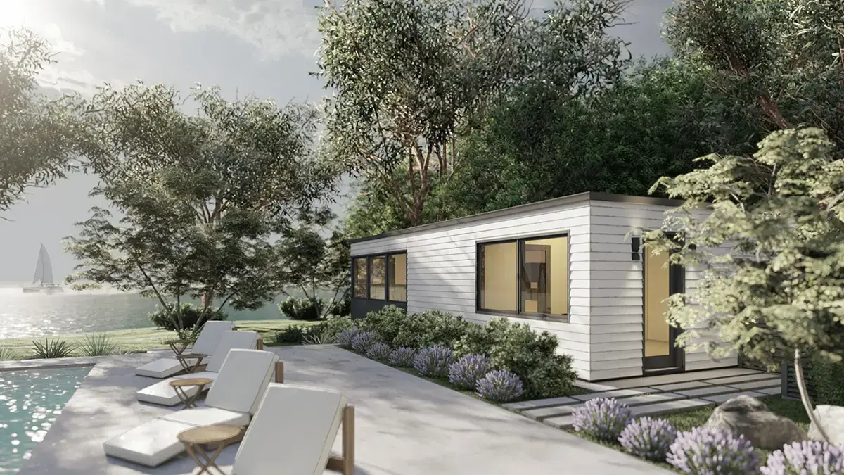 Vieno aukšto namo projektas 347 m²: 4 Miegamieji, Darbo kambarys, 6 Vonios, Atvira virtuvė, Garažas