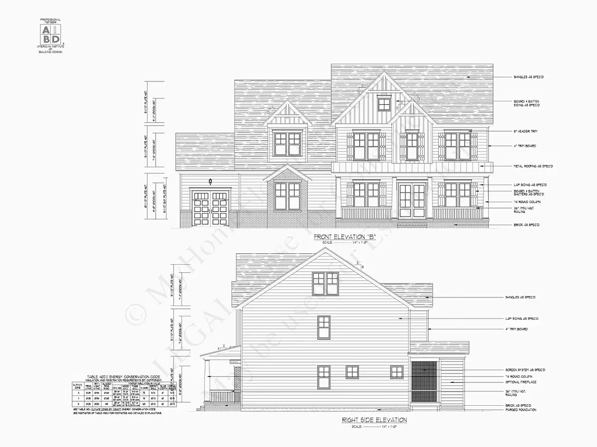 Dviejų aukštų namo projektas 341 m²: 5 Miegamieji, Darbo kambarys, 4 Vonios, Atvira virtuvė, Garažas