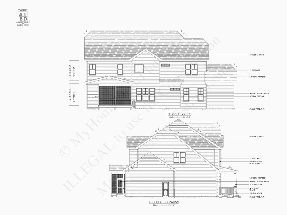 Dviejų aukštų namo projektas 341 m²: 5 Miegamieji, Darbo kambarys, 4 Vonios, Atvira virtuvė, Garažas