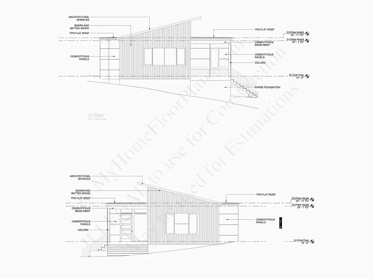 Vieno aukšto namo projektas 196 m²: 4 Miegamieji, Darbo kambarys, 4 Vonios, Atvira virtuvė, be Garažo