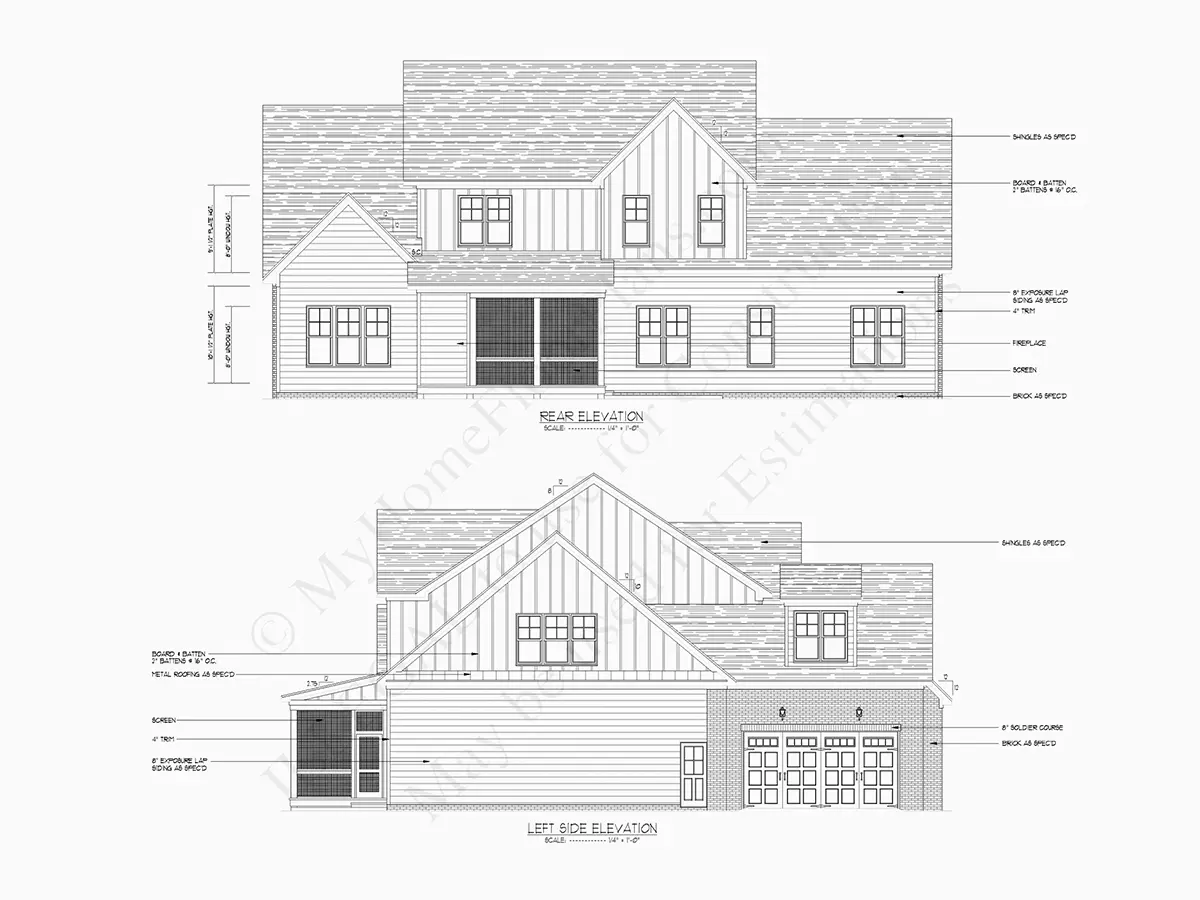 Fasadai 2 – Namo projektas su mansarda 413 m², 4 Miegamieji — 46929R