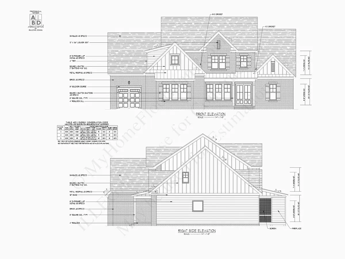 Fasadai 1 – Namo projektas su mansarda 413 m², 4 Miegamieji — 46929R