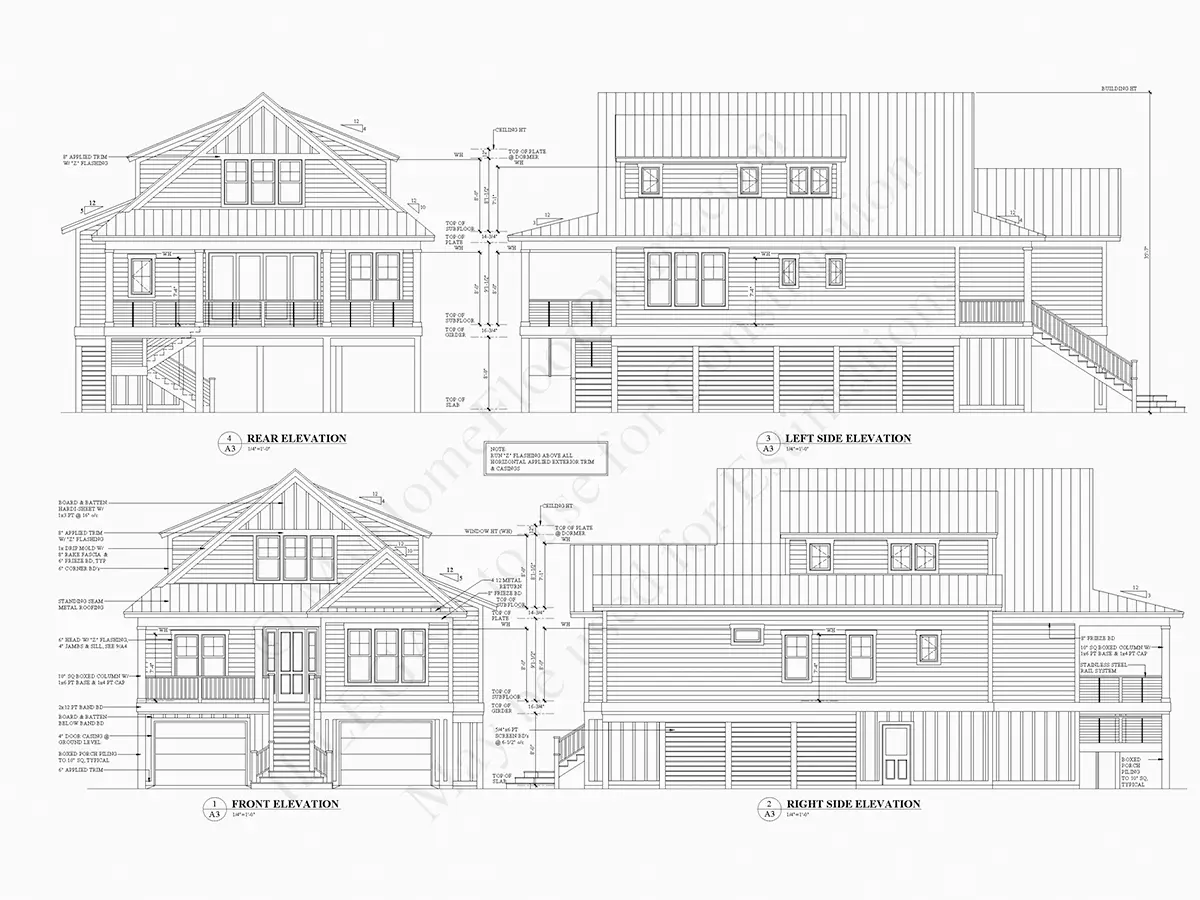 Trijų aukštų namo projektas 219 m²: 4 Miegamieji, 4 Vonios, Atvira virtuvė, Garažas