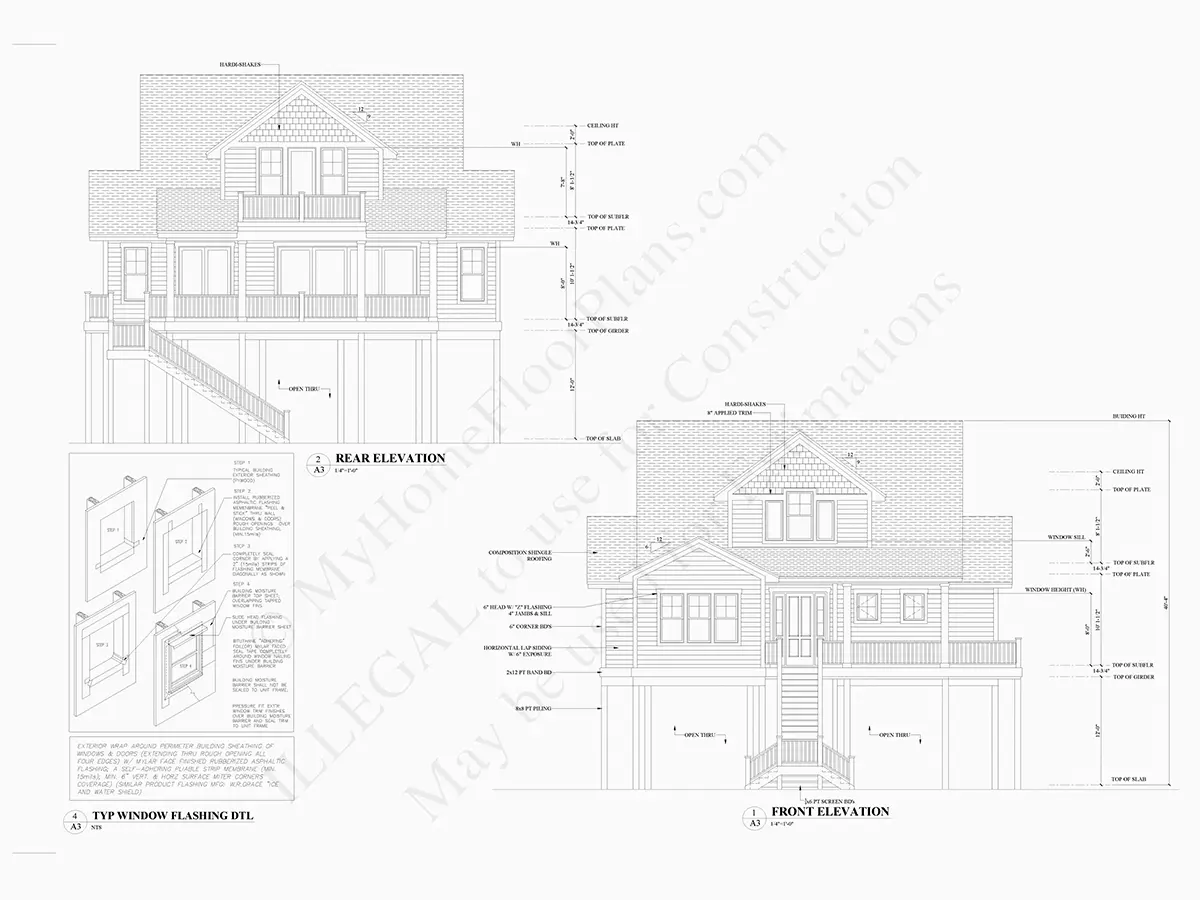 Trijų aukštų namo projektas 281 m²: 4 Miegamieji, 4 Vonios, Atvira virtuvė, Garažas