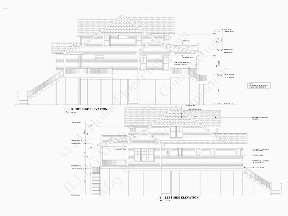 Trijų aukštų namo projektas 281 m²: 4 Miegamieji, 4 Vonios, Atvira virtuvė, Garažas