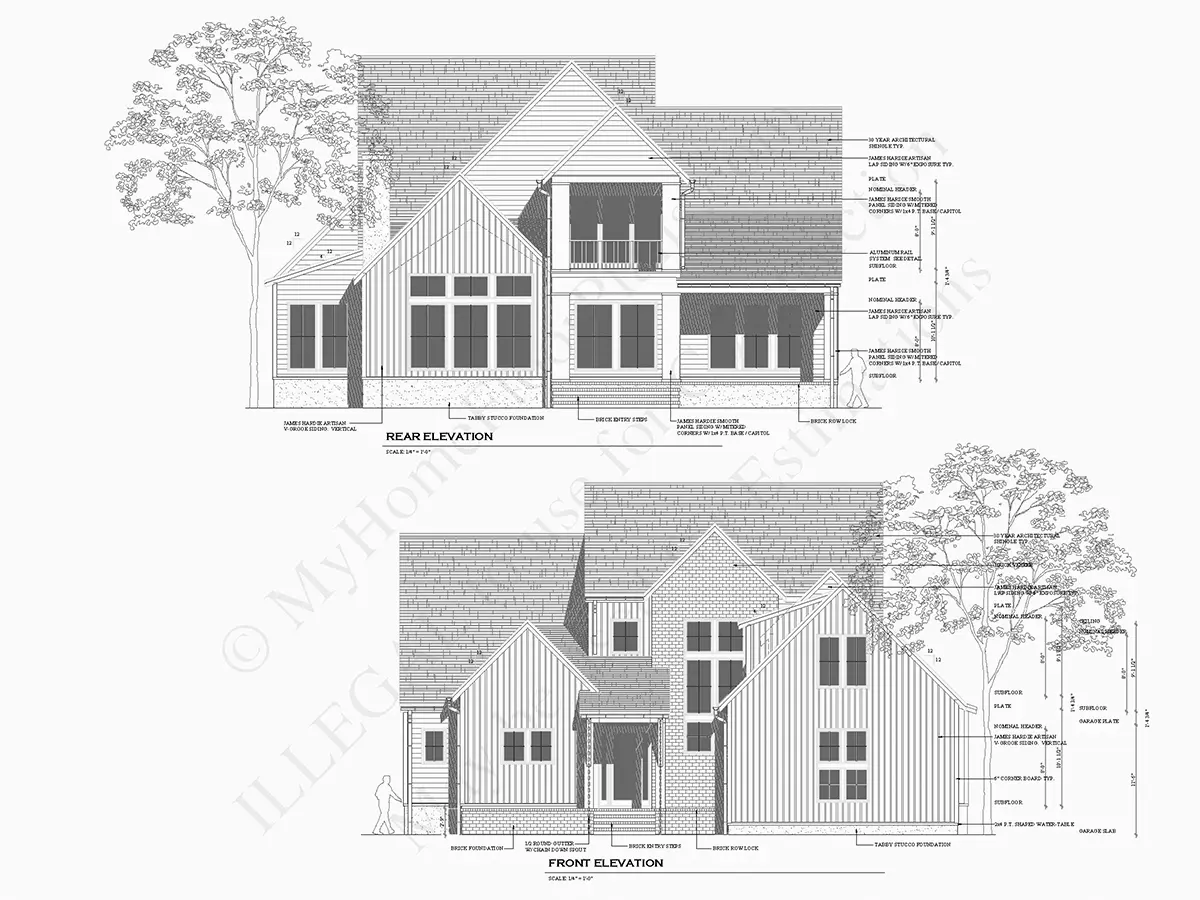 Namo projektas su mansarda 398 m²: 3 Miegamieji, 4 Vonios, Atvira virtuvė, Garažas