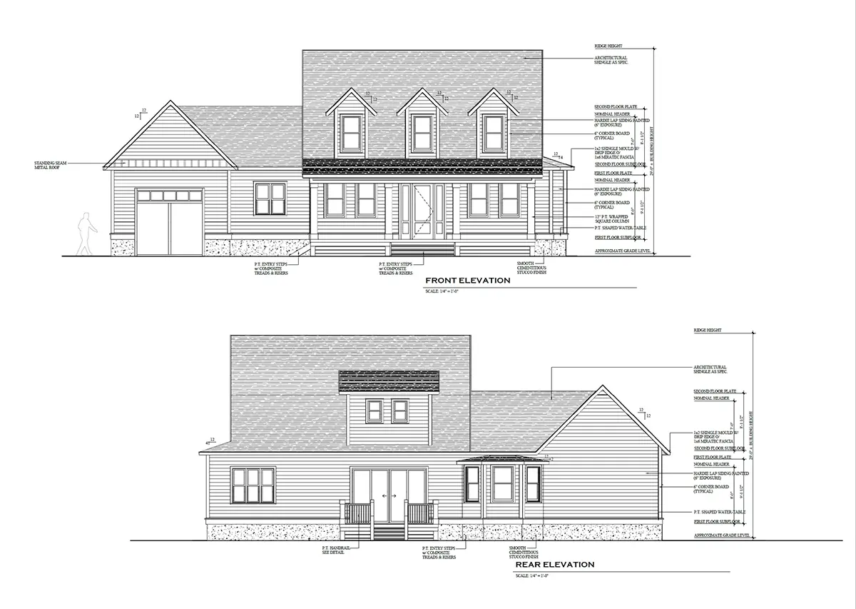 Namo projektas su mansarda 249 m²: 3 Miegamieji, Darbo kambarys, 3 Vonios, Atvira virtuvė, Garažas