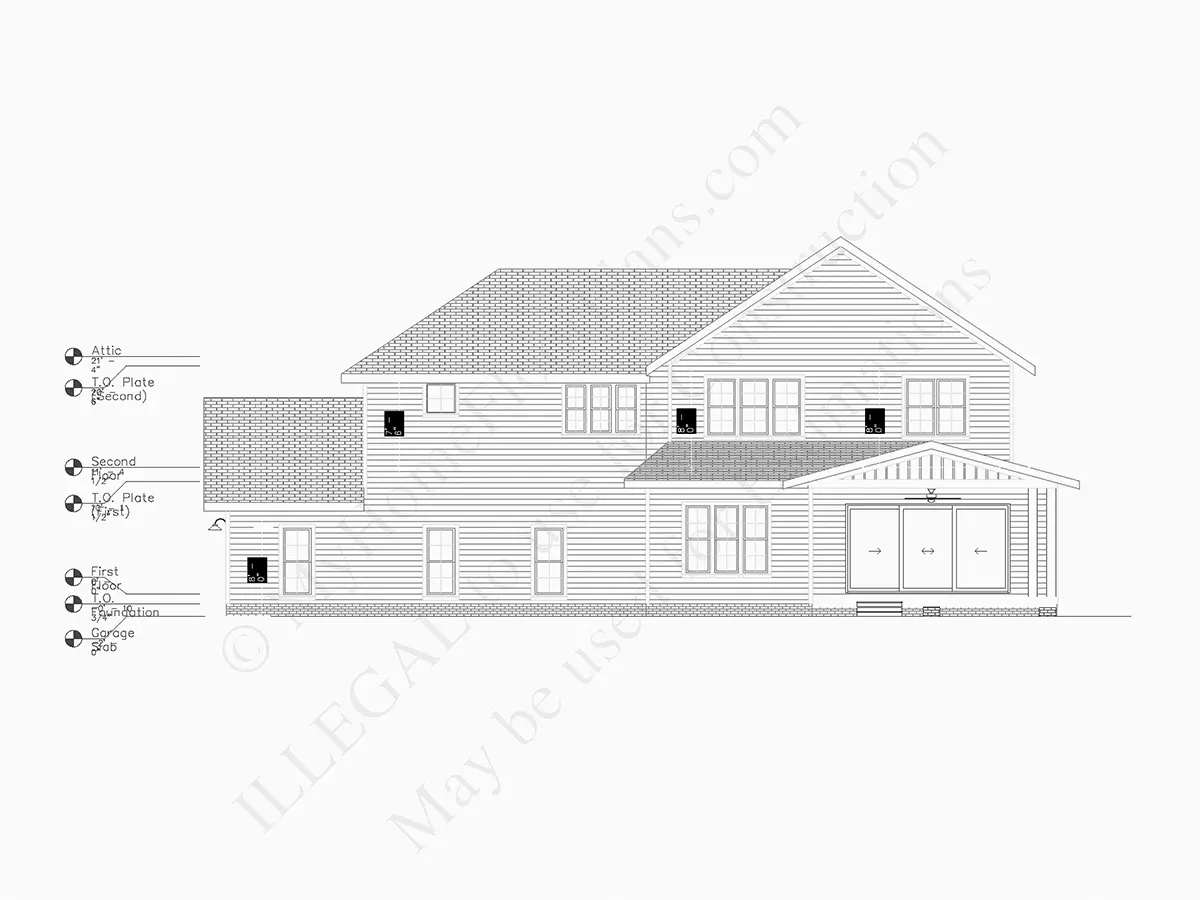 Dviejų aukštų namo projektas 445 m²: 4 Miegamieji, Darbo kambarys, 5 Vonios, Atvira virtuvė, Garažas