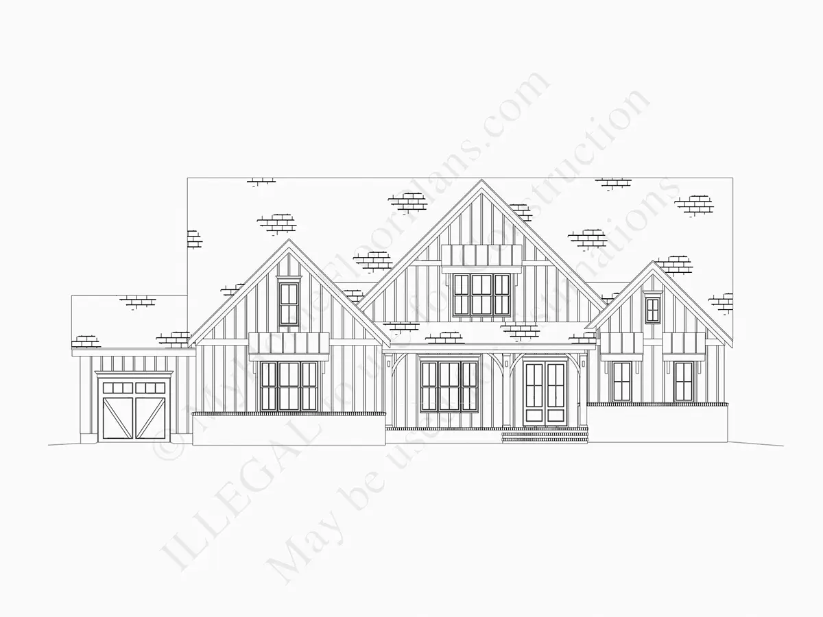 Namo projektas su mansarda 386 m²: 4 Miegamieji, Darbo kambarys, 5 Vonios, Atvira virtuvė, Garažas