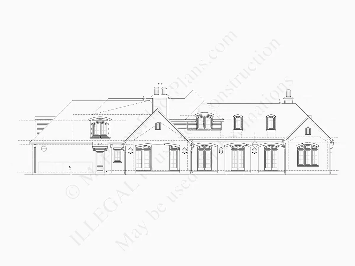 Namo projektas su mansarda 633 m²: 4 Miegamieji, Darbo kambarys, 6 Vonios, Atvira virtuvė, Garažas