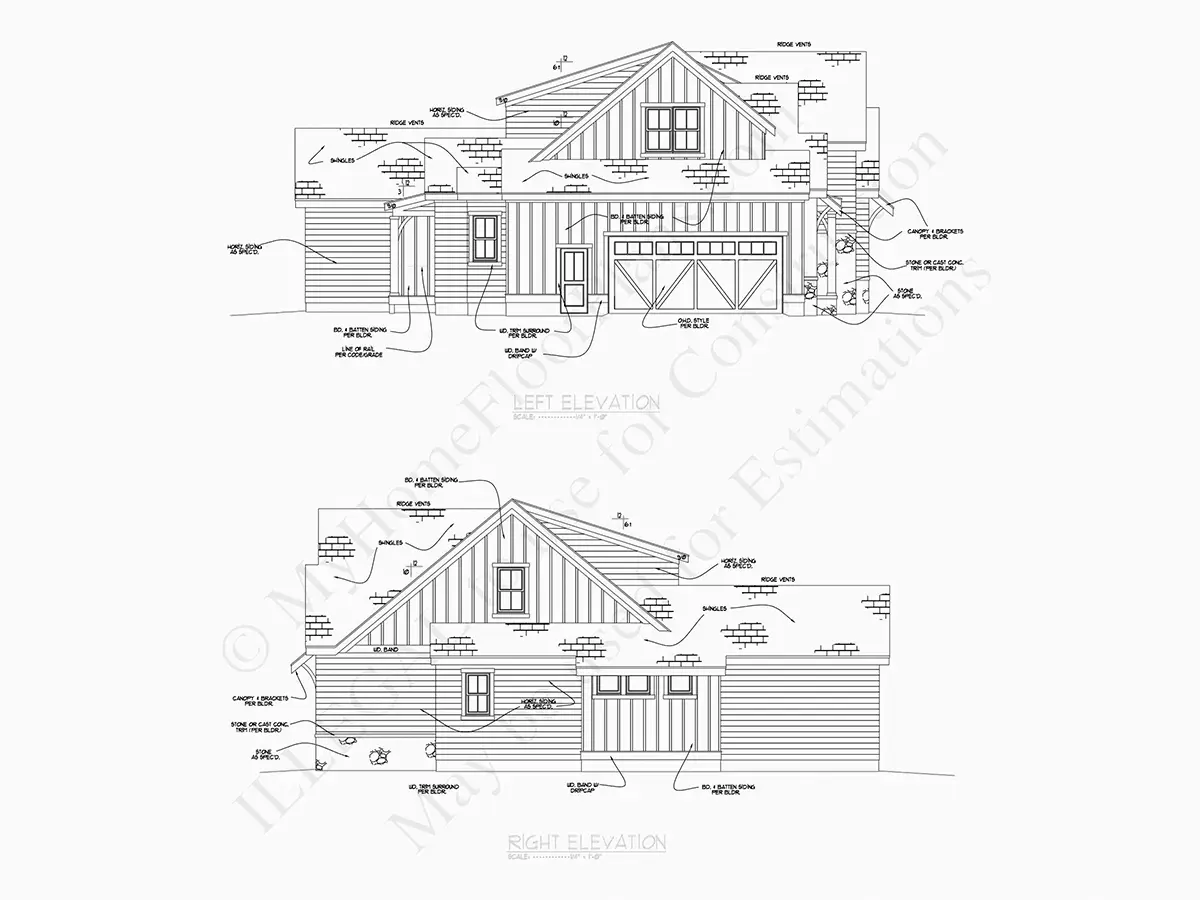 Namo projektas su mansarda 387 m²: 4 Miegamieji, Darbo kambarys, 5 Vonios, Atvira virtuvė, Garažas