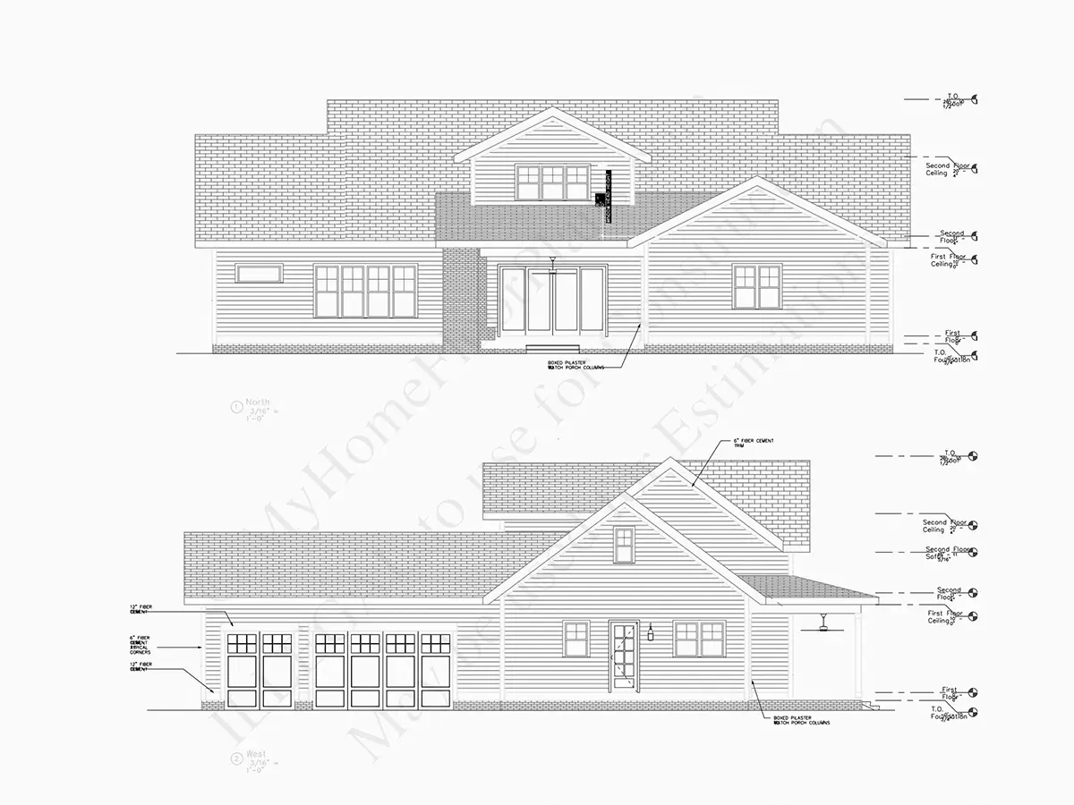 Namo projektas su mansarda 341 m²: 4 Miegamieji, Darbo kambarys, 5 Vonios, Atvira virtuvė, Garažas