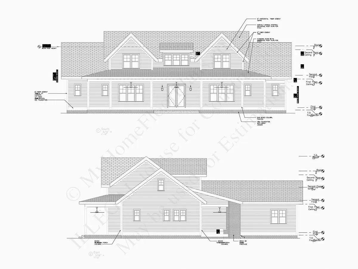 Namo projektas su mansarda 341 m²: 4 Miegamieji, Darbo kambarys, 5 Vonios, Atvira virtuvė, Garažas