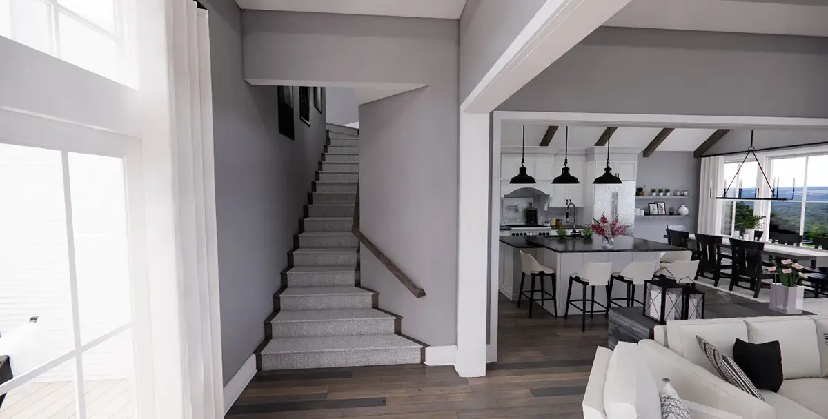 Namo projektas su mansarda 200 m²: 3 Miegamieji, Darbo kambarys, 3 Vonios, Atvira virtuvė, Garažas