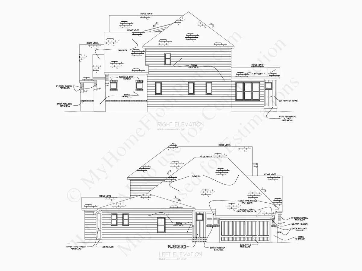 Namo projektas su mansarda 346 m²: 4 Miegamieji, 5 Vonios, Atvira virtuvė, Garažas