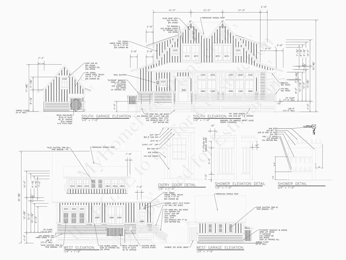 Namo projektas su mansarda 233 m²: 4 Miegamieji, 5 Vonios, Atvira virtuvė, Garažas