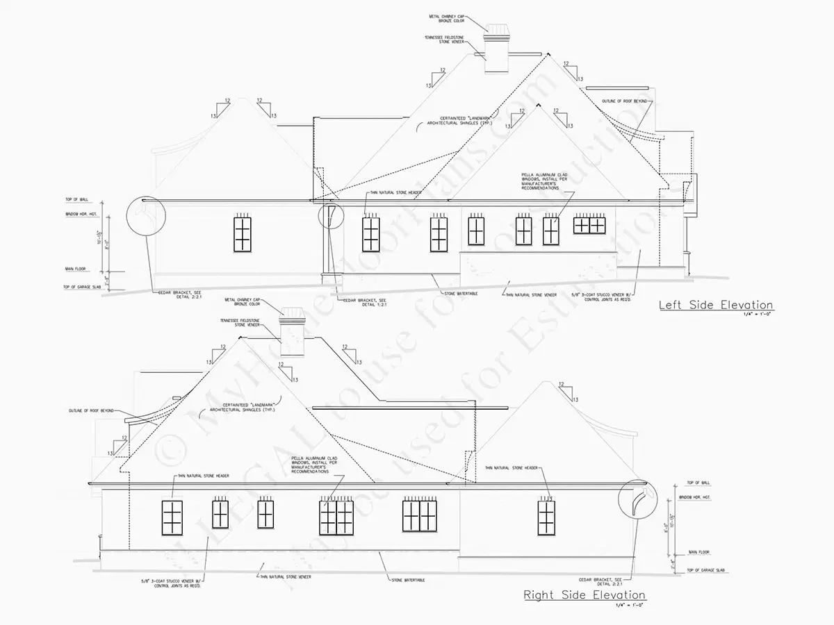 Vieno aukšto namo projektas 257 m²: 2 Miegamieji, Darbo kambarys, 4 Vonios, Atvira virtuvė, Garažas