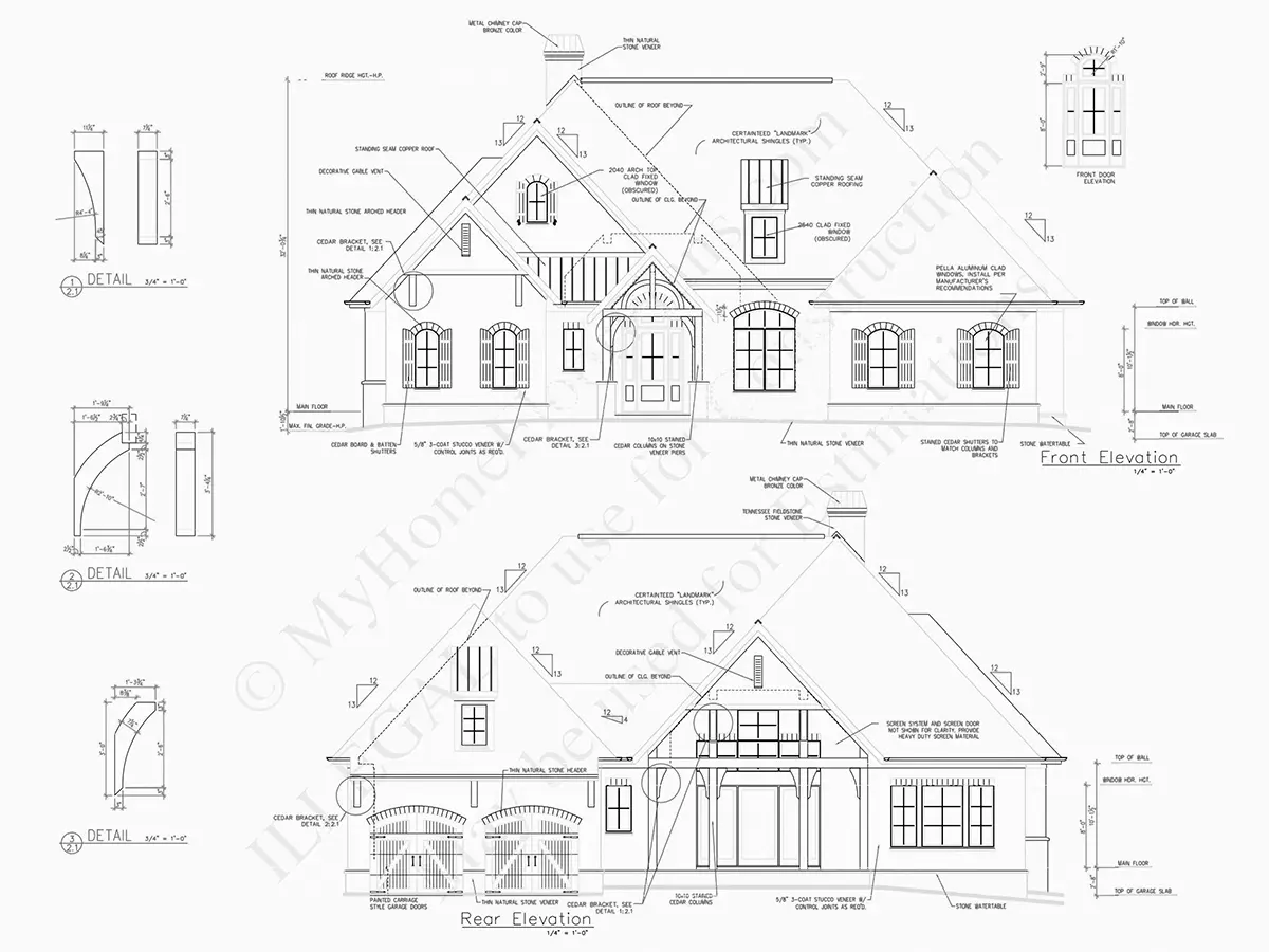 Vieno aukšto namo projektas 257 m²: 2 Miegamieji, Darbo kambarys, 4 Vonios, Atvira virtuvė, Garažas