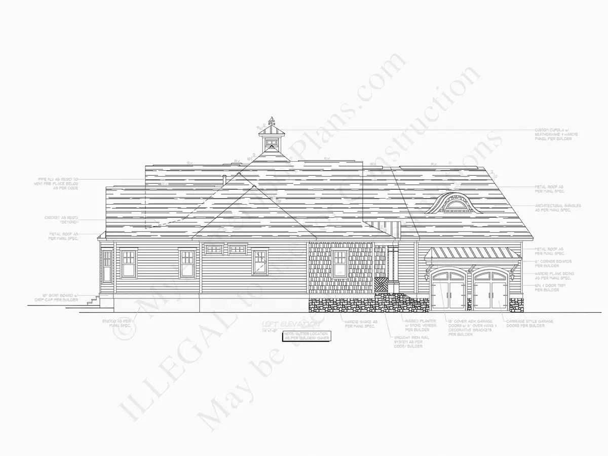 Namo projektas su mansarda 408 m²: 3 Miegamieji, Darbo kambarys, 4 Vonios, Atvira virtuvė, Garažas