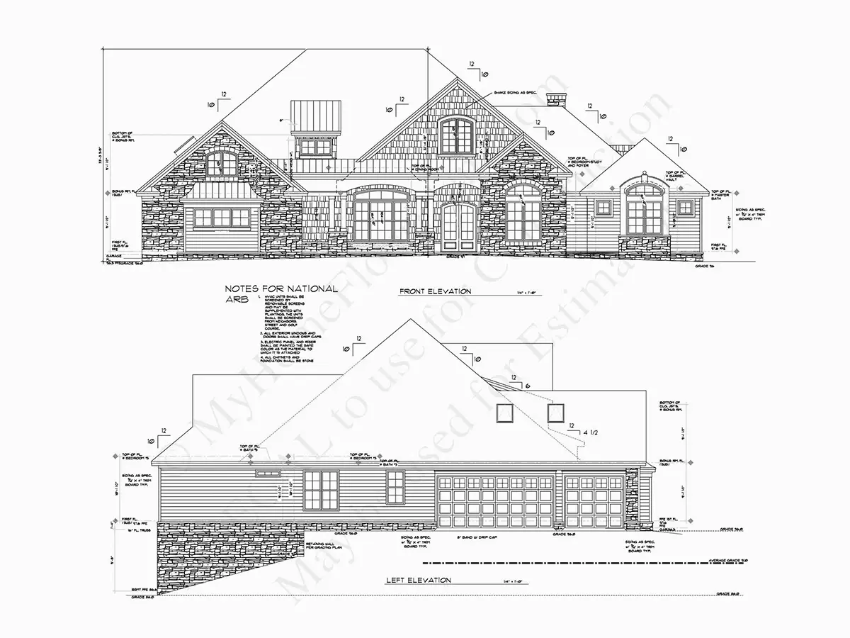 Vieno aukšto namo projektas 314 m²: 4 Miegamieji, Darbo kambarys, 5 Vonios, Garažas