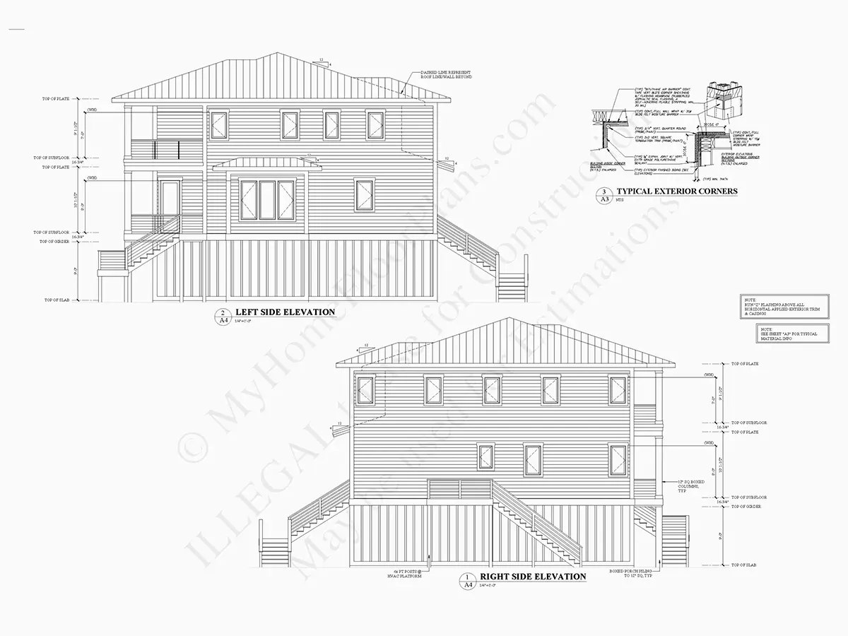 Trijų aukštų namo projektas 311 m²: 5 Miegamieji, 4 Vonios, Atvira virtuvė, Garažas