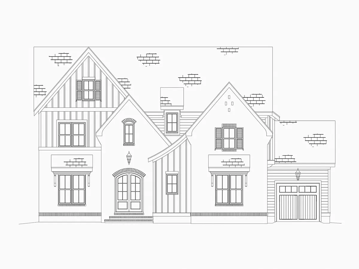 Trijų aukštų namo projektas 379 m²: 4 Miegamieji, Darbo kambarys, 7 Vonios, Atvira virtuvė, Garažas