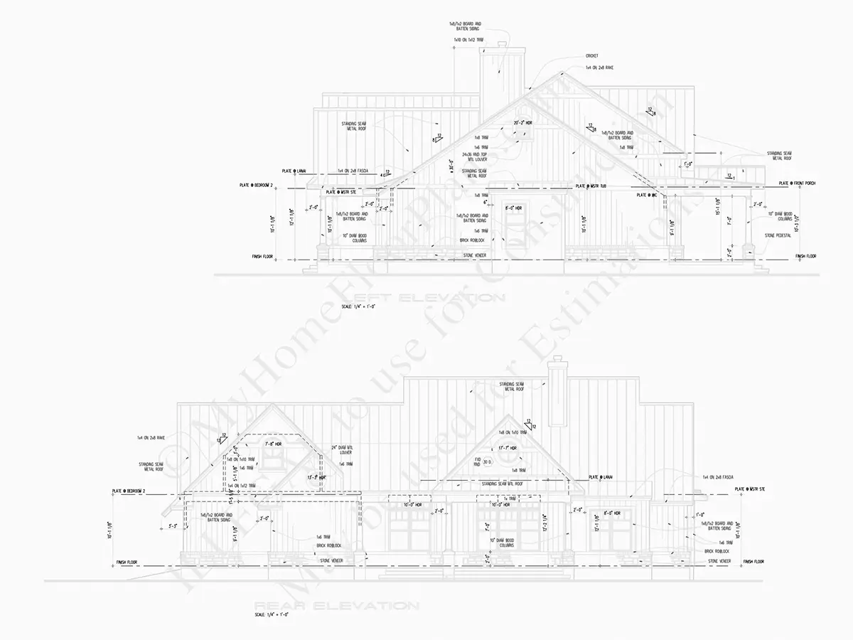 Namo projektas su mansarda 272 m²: 2 Miegamieji, Darbo kambarys, 4 Vonios, Atvira virtuvė, Garažas