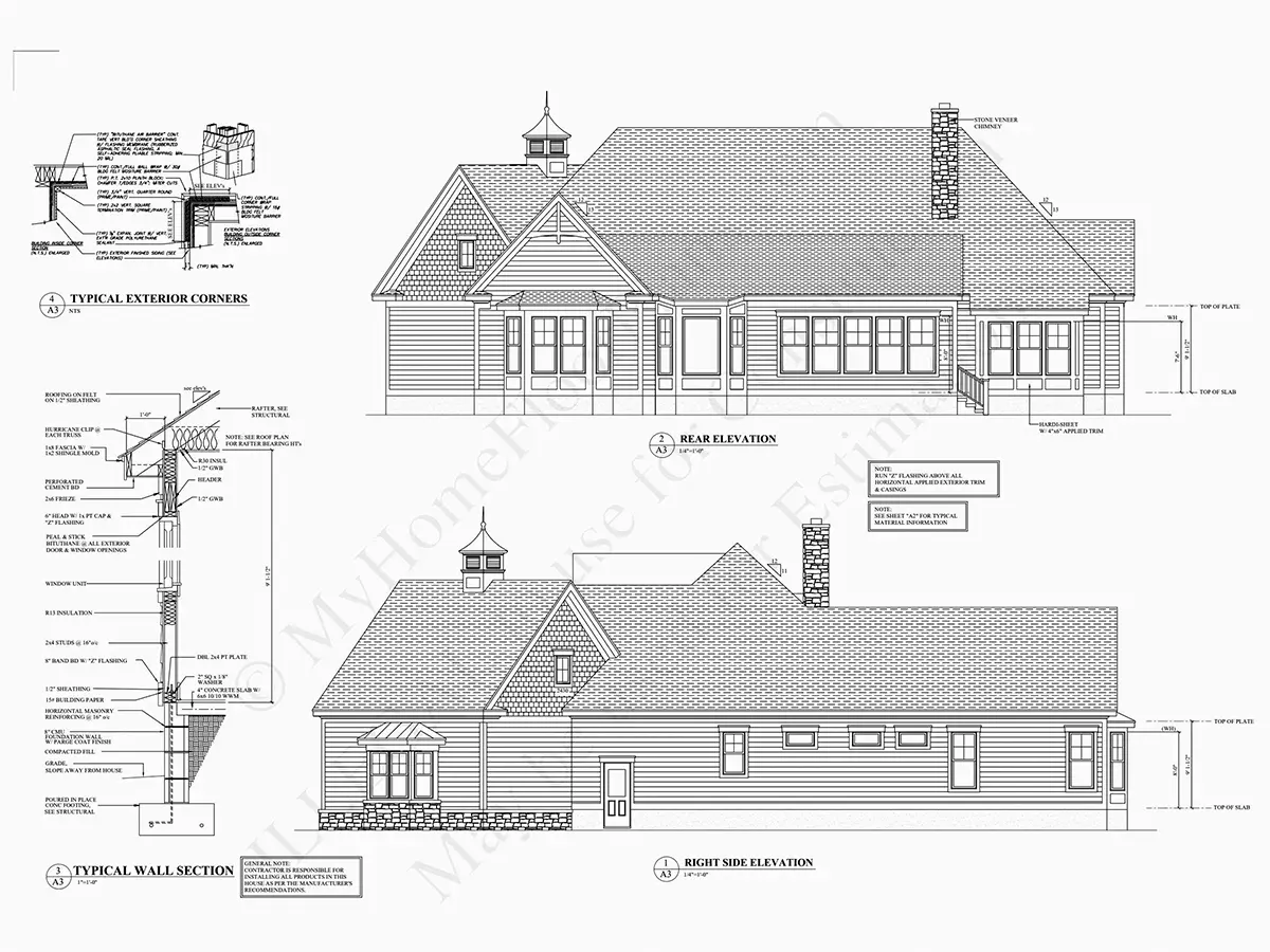 Namo projektas su mansarda 433 m²: 4 Miegamieji, Darbo kambarys, 4 Vonios, Atvira virtuvė, Garažas