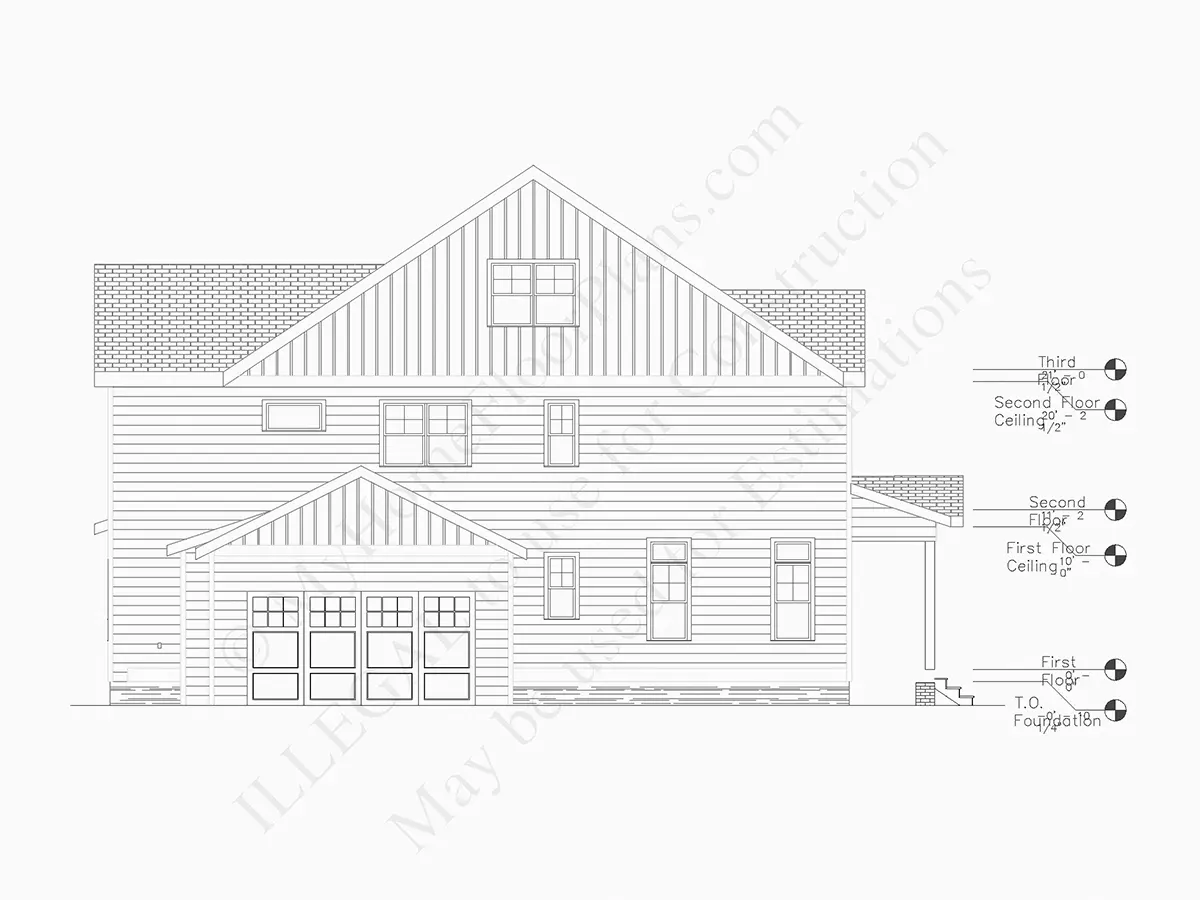 Dviejų aukštų namo projektas 237 m²: 4 Miegamieji, Darbo kambarys, 5 Vonios, Atvira virtuvė, Garažas
