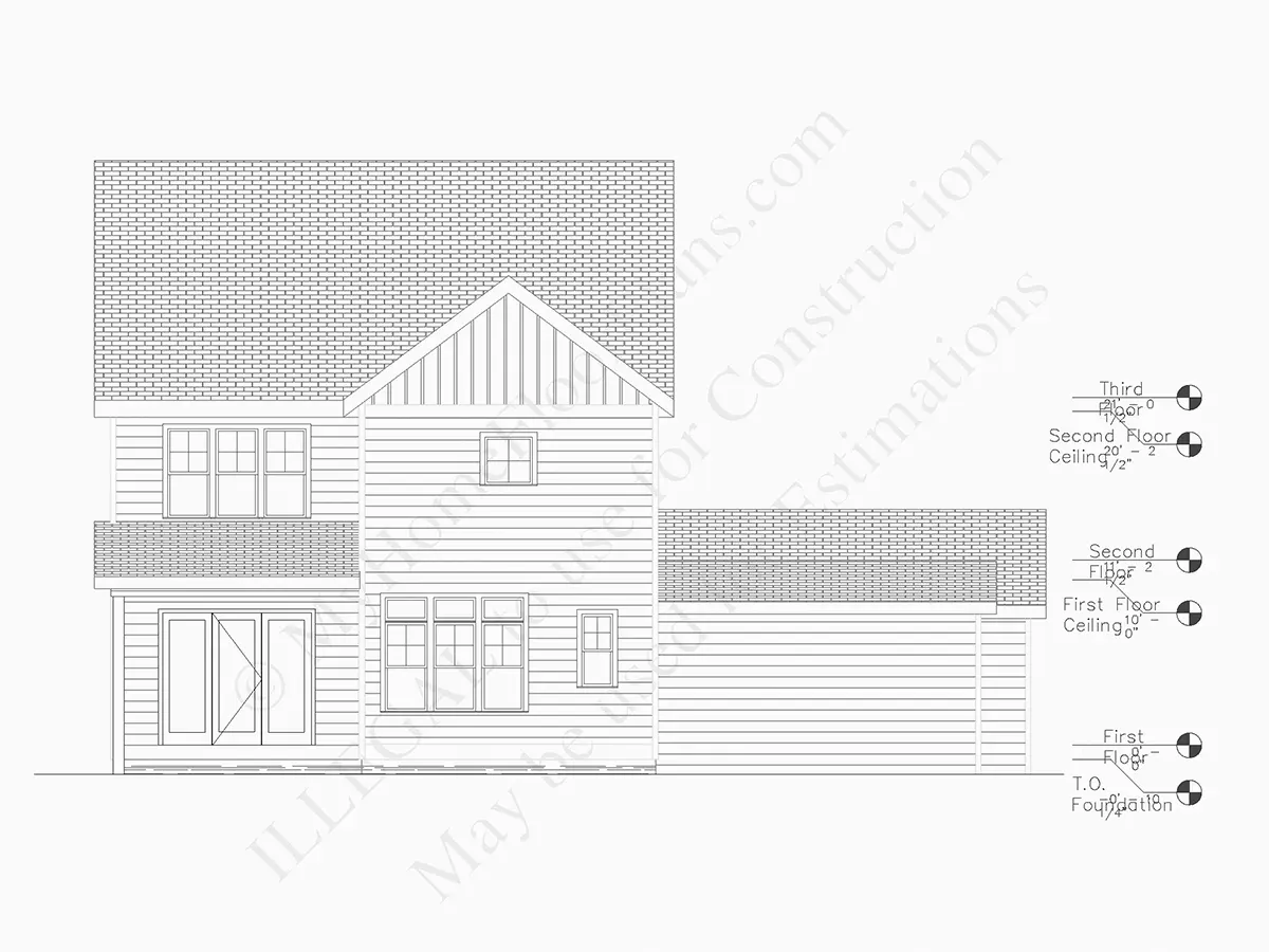 Dviejų aukštų namo projektas 237 m²: 4 Miegamieji, Darbo kambarys, 5 Vonios, Atvira virtuvė, Garažas
