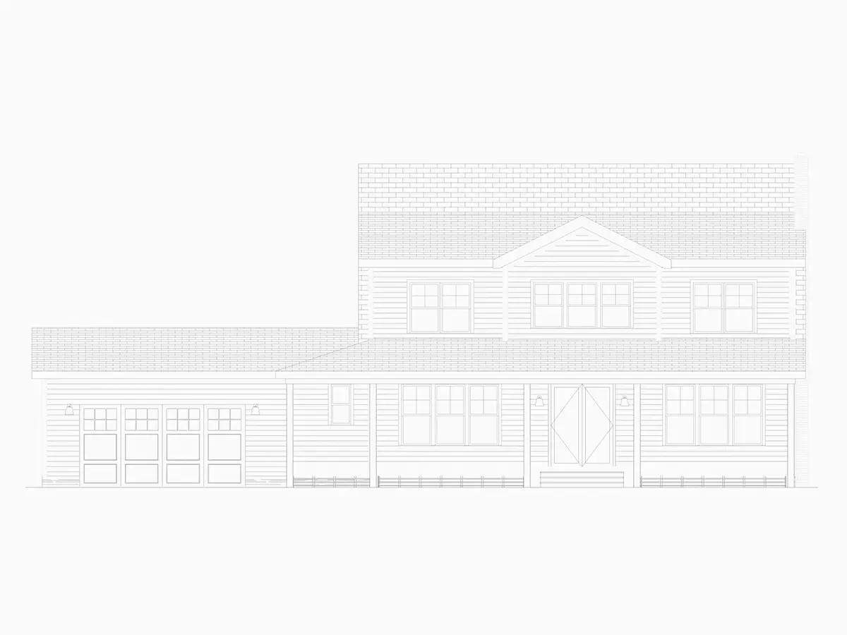 Dviejų aukštų namo projektas 255 m²: 4 Miegamieji, 4 Vonios, Atvira virtuvė, Garažas